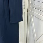 Dress Barn Pinstripe Long Line Blazer Jacket Blue Tan 10 Suit Coat Photo 6