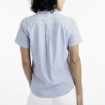 LL Bean Vacationland Seersucker Blue WhiteStriped Popover Shirt LARGE PETITE Size undefined Photo 2