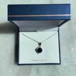 Lumineux necklace sterling silver CZ sapphire stone pendant necklace jewelry OS Photo 8
