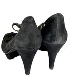 Nine West Womens Open Toed Platform Shoes Black Suede Pumps Size 9.5 M u Photo 4