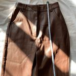 Meshki  Tyra Straight Leg Faux Leather Pants Chocolate Photo 18