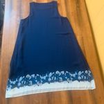 Sophie Max  Dress Medium Navy Blue Floral Print Chiffon Hi-low Sleeveless Lined Photo 5