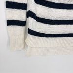 Only Mine Crew Neck Loose Knit Nautical Sweater White with Navy Stripes Medium Photo 3