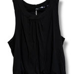 Lands' End  Black Sleeveless Gathered Neck Keyhole Back Top XL 18 Photo 0