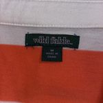 Wild Fable  medium orange coral white striped top Photo 4