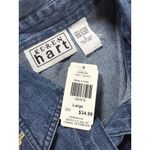 Vintage 90’s Keren Hart Women’s Denim Shirt Button‎ Up Embroidered BirdHouse NWT Blue Size L Photo 8