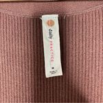 Anthropologie Daily Practice by  Brown Slim V-Neck Ribbed Dress Size Medium Photo 6