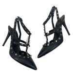 Valentino Garavani Noir Rockstud 100mm Caged Leather Pumps Black Size 36.5 Photo 4