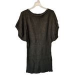 Wooden Ships  Women's Open Knit Sweater Size S/M Boho cape sleeves Olive Green Photo 2