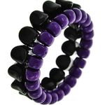 STACKABLE BLACK PURPLE STRETCH BRACELET Photo 0