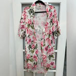 Show Me Your Mumu  Brie Sleep Robe White & Pink Tropical Floral Size O/S XS-XL Photo 3