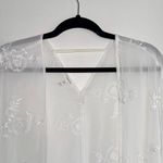 Maurice's  White Kimono Embroidered Open Front Beach Bridal Small Medium Photo 2