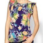 Pim + Larkin Anthropologie  Floral Sleeveless Blouse Size Small Photo 0