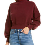 Spiritual Gangster  Maroon Mock Neck Top Photo 0