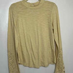 We The Free ‎ Womens Small Top Beige Long Sleeve with Lace Cuff Detail Boho Chic Photo 0