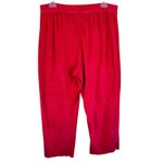 Fresh Produce  Pinkish Red High Rise Straight Leg Pull On Velour Pants Size L Photo 1