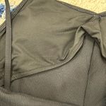 Aerie  Black Ribbed V‑Neck Cropped Tank with Built‑In Shelf Bra Size M Festival Photo 8