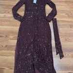 Cara Cara Margaret long sleeve sequin shirtDress in Rum Raisin Sequin size XS Photo 10