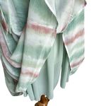 Davi & Dani Chiffon Overlay Dress Green Pink Flowy Ruched Neckline Tie Straps Photo 7