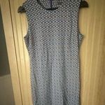 J. McLaughlin Womens Size M Navy White Geometric Print Sleeveless Sheath Dress Photo 6