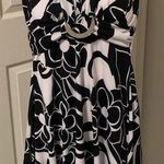 My Michelle  Black and White Floral Halter Dress Photo 0