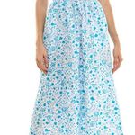 Draper James Cotton Poplin Ruffle Sleeve Sundress Blue White Paisley Size Small Photo 0