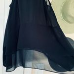 Lulus Forever 21 Black See-Through Button-Up Dressy High Low Tank Top Blouse | Size: M Photo 7