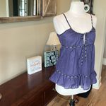 American Eagle Blue Peplum Retro Top Photo 3