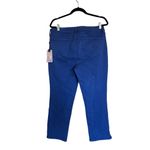 NYDJ NWT Sheri Rivet Side Slit Slim Ankle Jeans In Royal Blue Photo 2