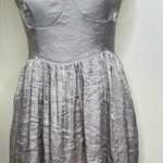 Forever 21  Metallic Silver Dress Size Large Party New Years Hoco Retro Photo 0