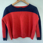 C By Bloomingdales Red/Blue Long Sleeve Cashmere Sweatshirt Red Size M Photo 0
