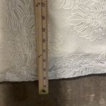 Loft  Dress Womens Large Linen Cream Ivory Lace Overlay Palm Leaf Beachy Knee Photo 7