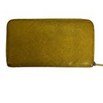 Tory Burch  Mustard Yellow Quilted Leather Full Zip Wallet Photo 2