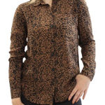 Beach Lunch Lounge Collection Relaxed Leopard Print Button Down Shirt Size XL Photo 0