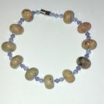 Vintage Light Purple Translucent Beads & Stone Beaded Bracelet Photo 0