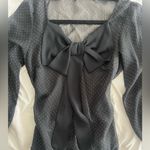 ZARA  Black Blouse with Polka Dots and Bow Photo 4