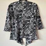 NWT Brittany Black Small White Black Zebra Sequin Cami Pleated Cardigan Vintage Photo 5
