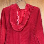 J. Jill Red Corduroy Woman’s Hooded Pullover Blouse Size Medium Photo 6