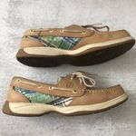 Sperry  Intrepid Navy Green Plaid Clear Sequin Loafers Photo 1