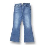 frame denim Frame Le Easy Flare Jeans Blue Drizzle Raw Hem High Rise Denim Womens Size 32 Photo 8