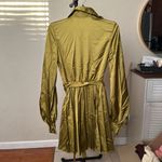 House Of CB  'Allegra' Chartreuse Pleated Shirt Dress NWT‎ XS Tall Photo 6