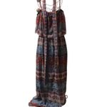 Leslie Fay  Mixed Print Cold Shoulder Maxi Dress 6 Dopamine Bohemian Coconut Girl Photo 5