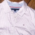Tommy Hilfiger  purple and white striped button up shirt size large woman’s  Photo 1
