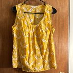 Boden Anthropologie Mustard Yellow White Sleeveless Blouse Size 6 EUC #1049 Photo 1