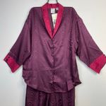 Vintage Suzanne Somers Loungewear Satin Pajamas Pajama Set Purple womens L New Size L Photo 1