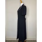 Leslie Fay Black Midi Dress Button Front Sz ? Medium Photo 1