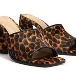 Schutz Womens LIZAH Square Toe Leopard Calf Hair Block Heel Sandals Shoes 7.5M Photo 0