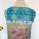 One World  Blouse Top Sz Petite Large Lace Sleeveless Easter Crochet High Low Photo 4