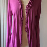 Adrienne Vittadini Purple Ruffled Cardigan Photo 0