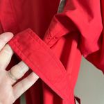 Vintage 80s/90s Mulberry Street Red Trench Coat Belted Jacket Contrast Collar Size 14 Photo 6